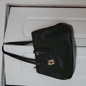 Authentic Dooney & Bourke Large Black Leather Tote Bag